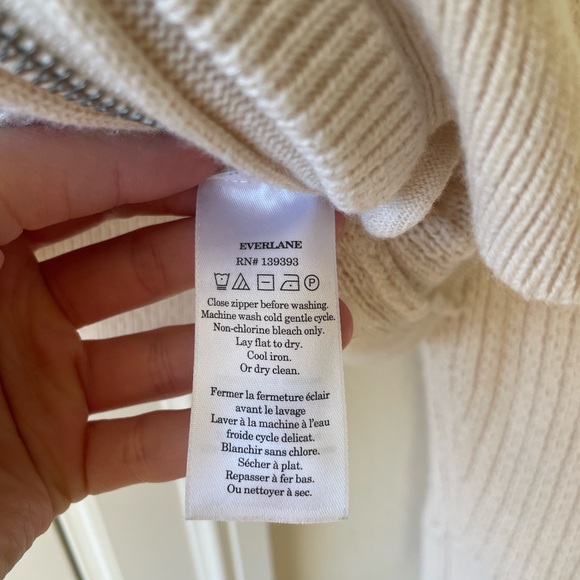 NWOT Everlane The Cropped Cotton-Merino Bomber Size L - Picture 8 of 10